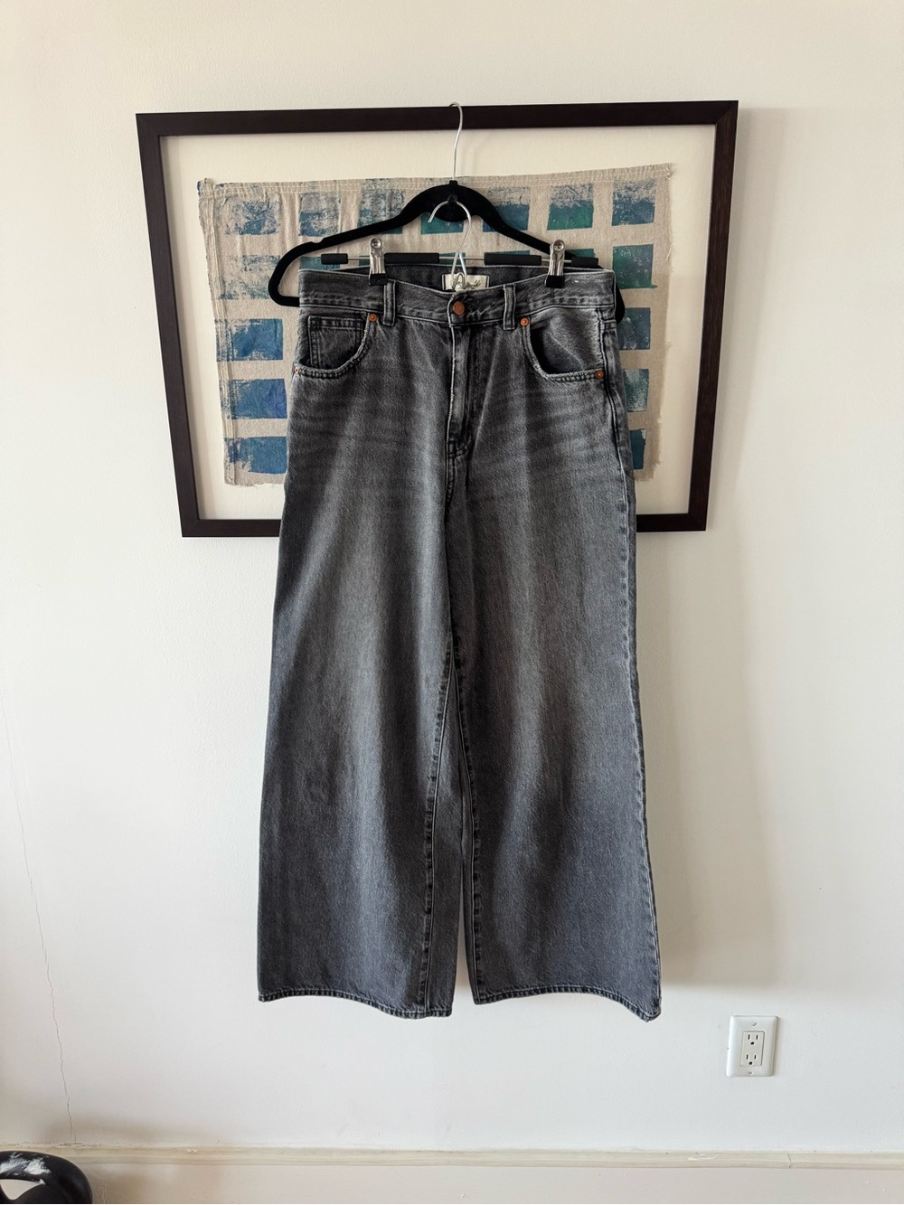 GUC Madewell Superwide Leg Jeans Black Wash 28